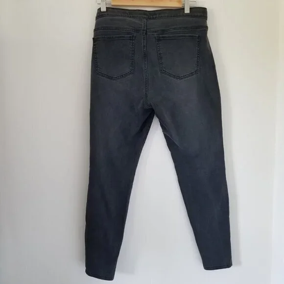 J Jill Womens Denim 5 Pocket Leggings Jeggings Vintage Black Wash Grunge Moto 10 - Picture 2 of 12